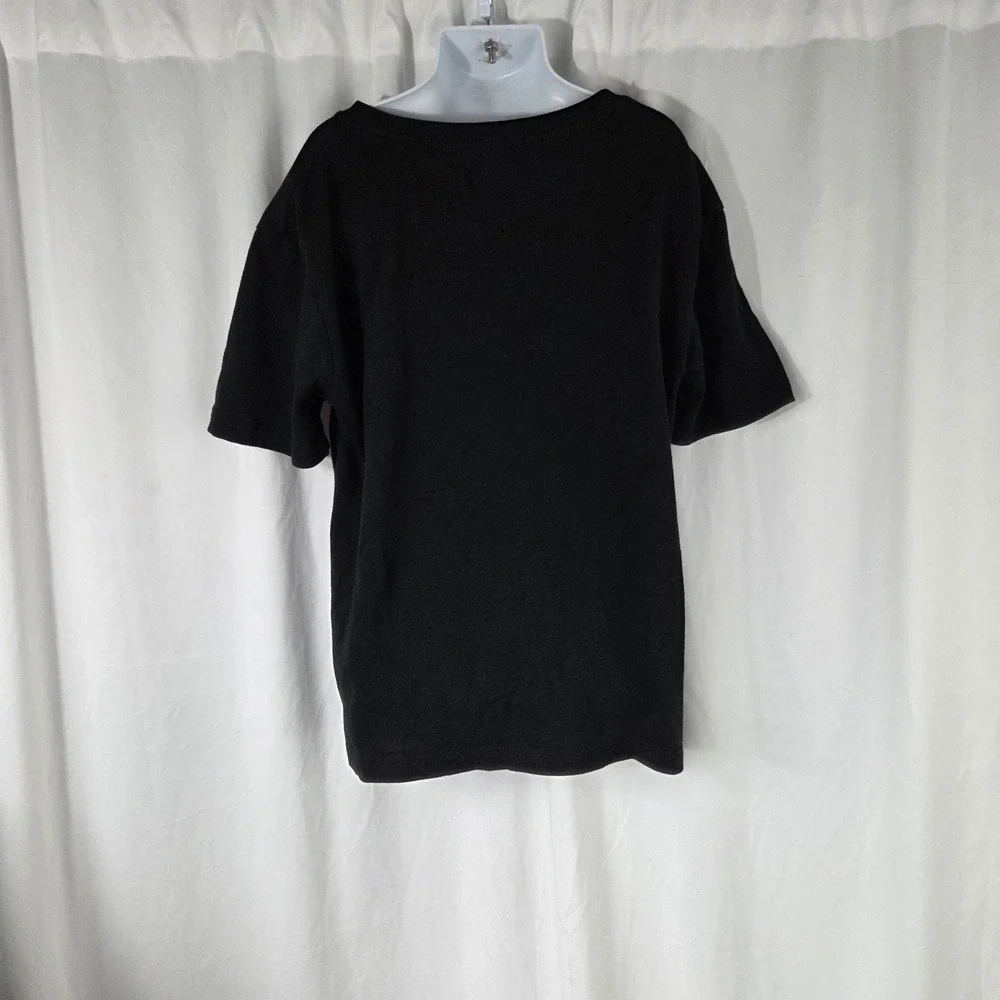 Old Navy Boys Size Large Short Sleeve Crew Neck Graphic T Shirt Black